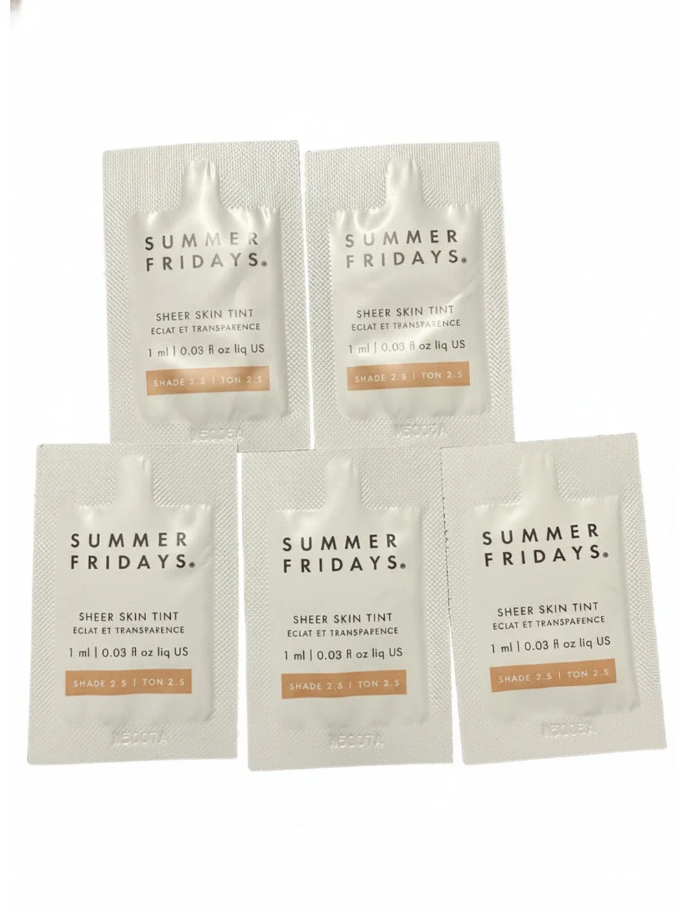 Set of 5: Summer Fridays Sheer Skin Tint Sample Pack - Shade 2.5
